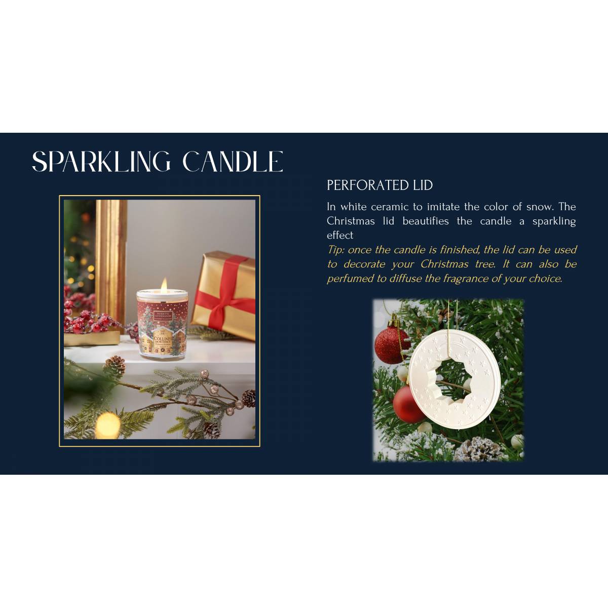 Свічка Collines de Provence Цукерка Тростина Christmas (Новорічна) 75г