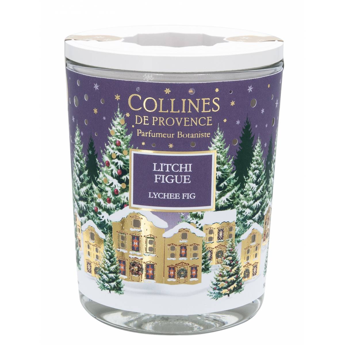 Свічка Collines de Provence Лічі-інжир Christmas (Новорічна) 180г
