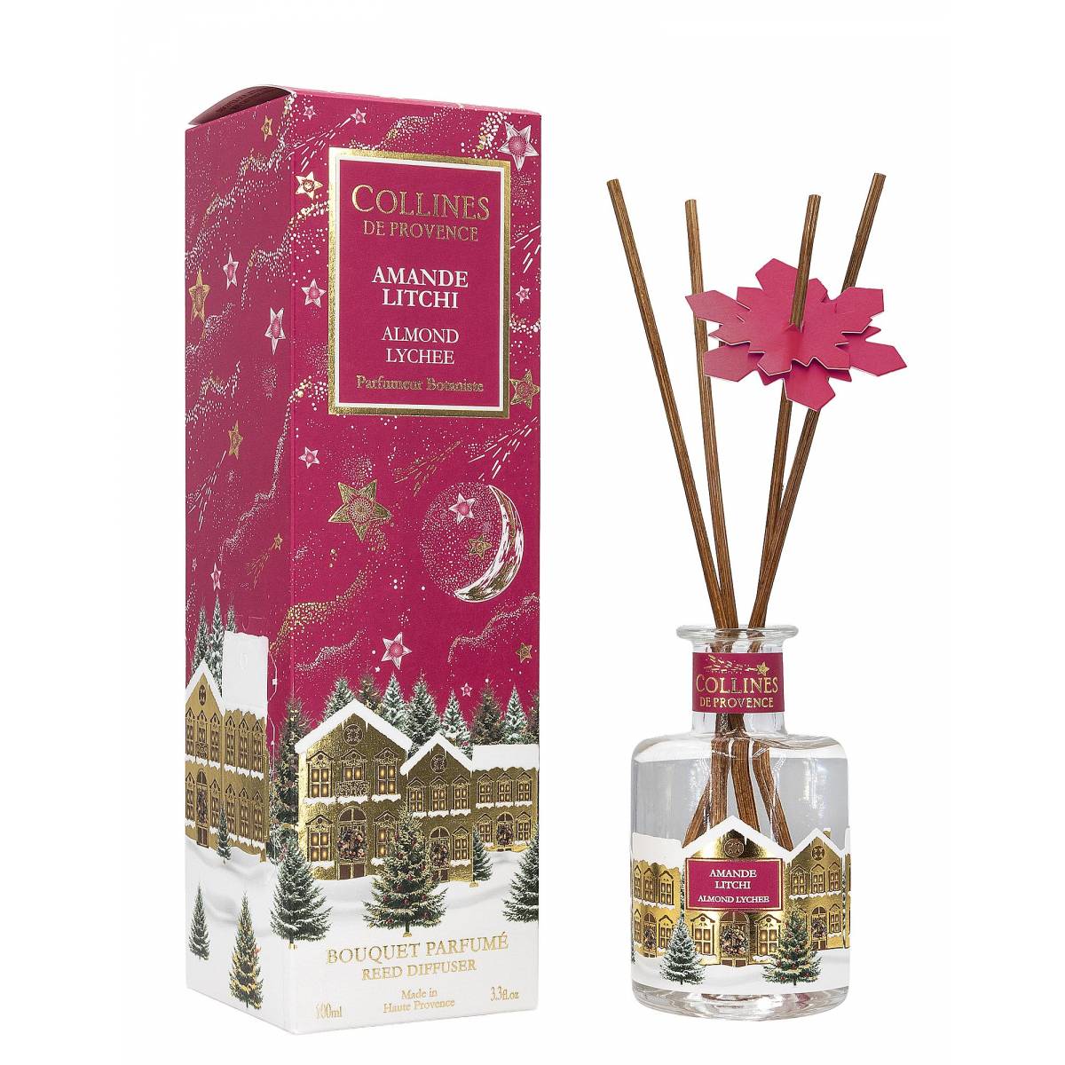Аромадифузор Collines de Provence Лічі-мигдаль Christmas (Новорічна) 100мл Аромадифузор Collines de Provence Лічі-мигдаль Christmas (Новорічна) 100мл
