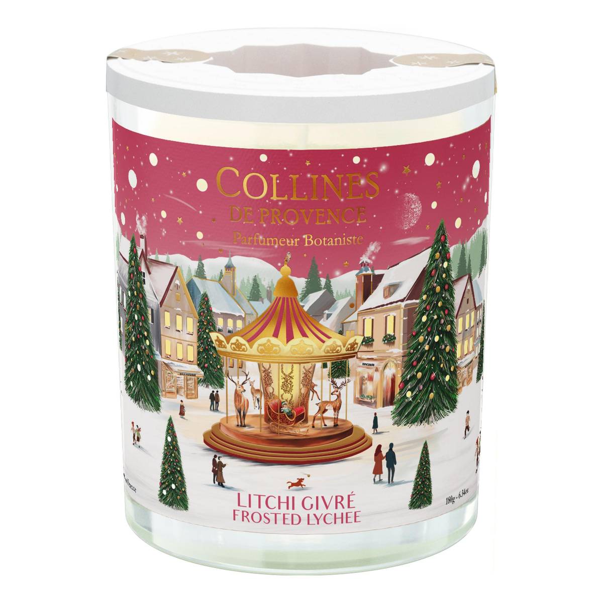 Свічка Collines de Provence Лічі в інеї Christmas (Новорічна) 180г