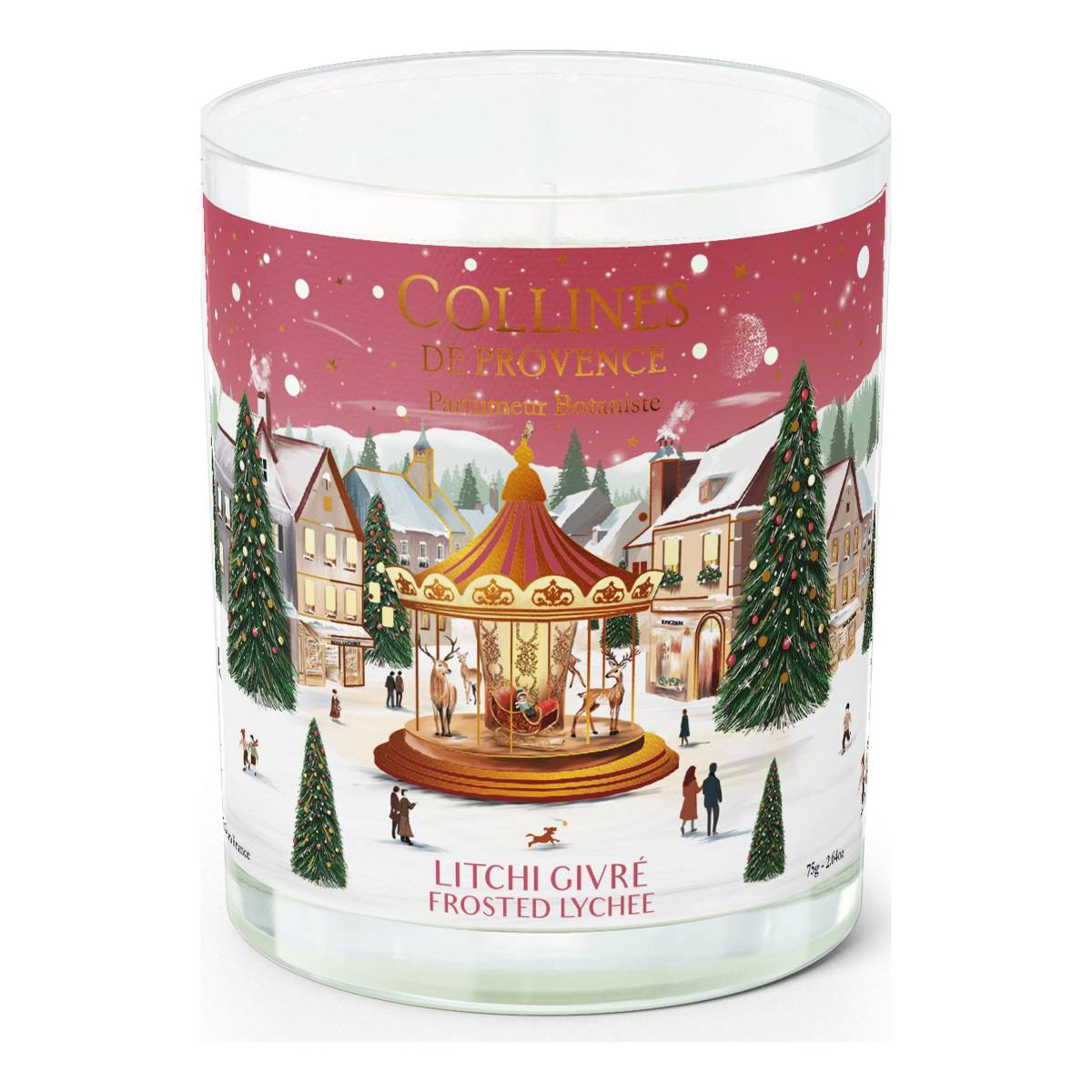 Свічка Collines de Provence Лічі в інеї Christmas (Новорічна) 75г